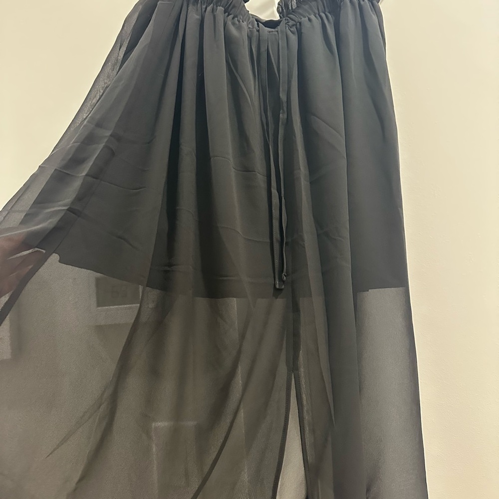 Elegant Black Sheer Skirt